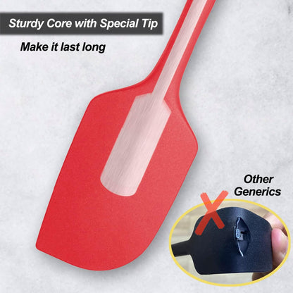 Silicone Spatula for Kitchen, 600°F Heat resistant Spatulas for Baking, Cooking, Scraping,and Mixing, Non Stick Kitchen Utensils, BPA Free, 11.2 IN, 3 Pack, Black