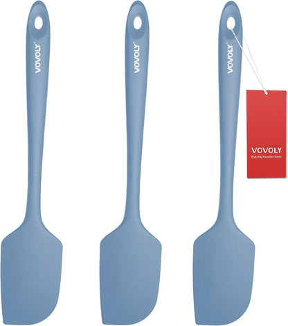 Silicone Spatula for Kitchen, 600°F Heat resistant Spatulas for Baking, Cooking, Scraping,and Mixing, Non Stick Kitchen Utensils, BPA Free, 11.2 IN, 3 Pack, Black