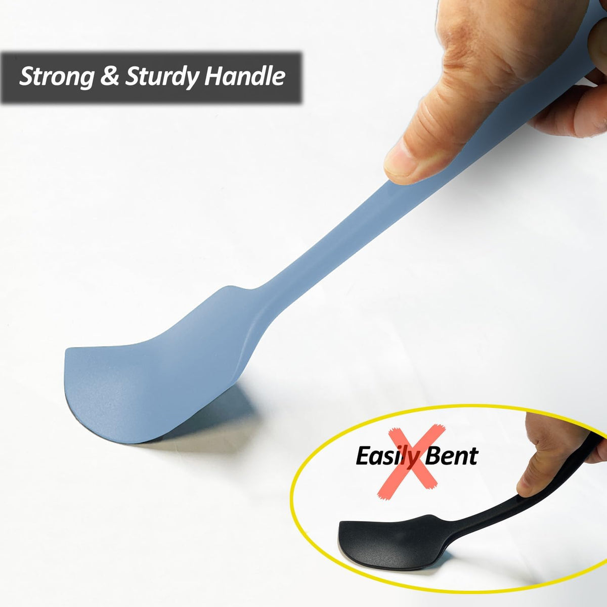 Silicone Spatula for Kitchen, 600°F Heat resistant Spatulas for Baking, Cooking, Scraping,and Mixing, Non Stick Kitchen Utensils, BPA Free, 11.2 IN, 3 Pack, Black
