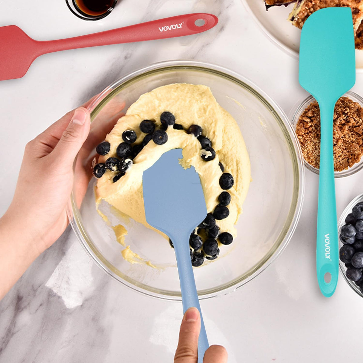 Silicone Spatula for Kitchen, 600°F Heat resistant Spatulas for Baking, Cooking, Scraping,and Mixing, Non Stick Kitchen Utensils, BPA Free, 11.2 IN, 3 Pack, Black