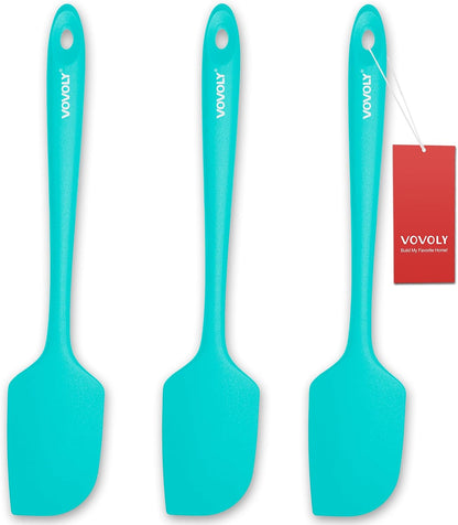 Silicone Spatula for Kitchen, 600°F Heat resistant Spatulas for Baking, Cooking, Scraping,and Mixing, Non Stick Kitchen Utensils, BPA Free, 11.2 IN, 3 Pack, Black