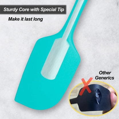 Silicone Spatula for Kitchen, 600°F Heat resistant Spatulas for Baking, Cooking, Scraping,and Mixing, Non Stick Kitchen Utensils, BPA Free, 11.2 IN, 3 Pack, Black