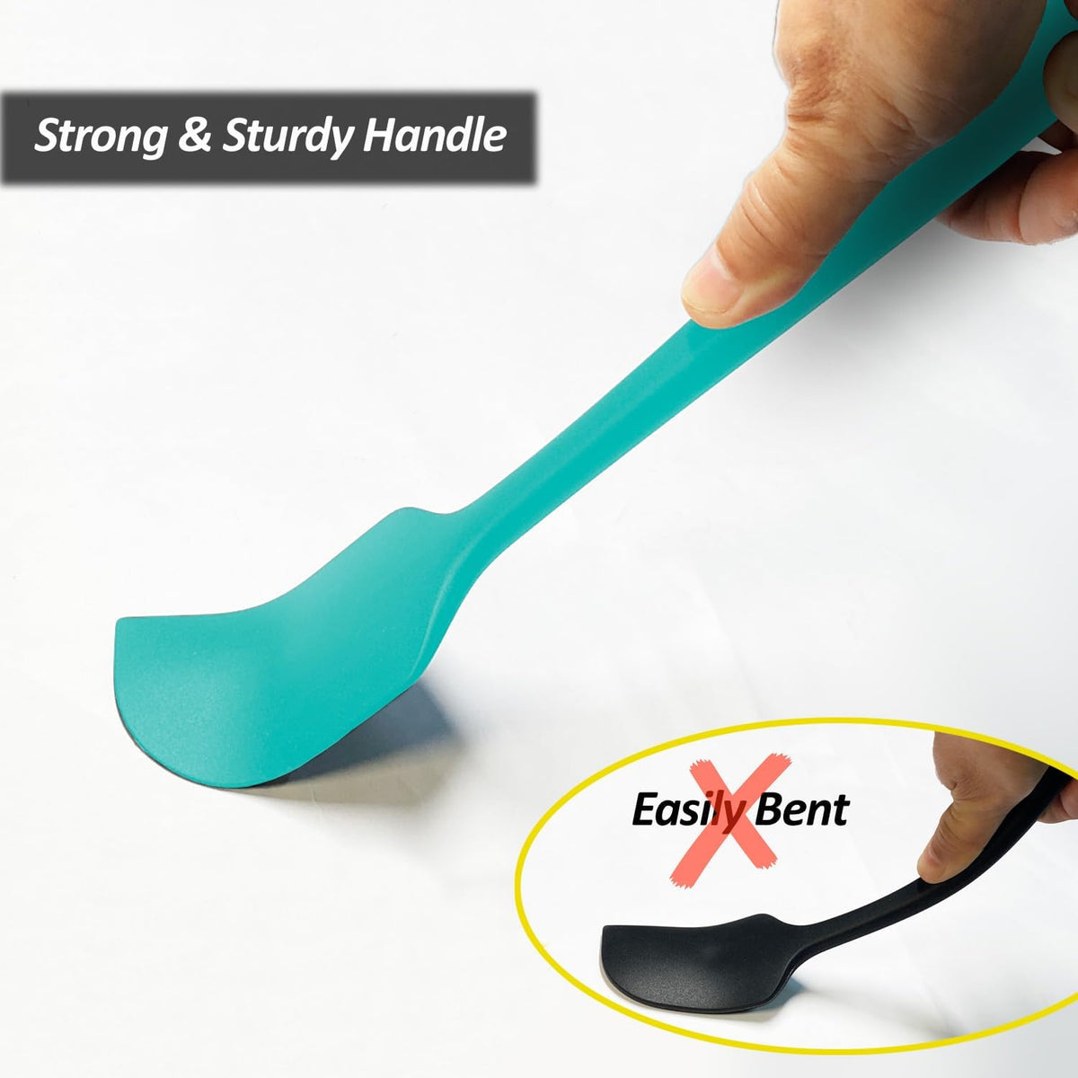Silicone Spatula for Kitchen, 600°F Heat resistant Spatulas for Baking, Cooking, Scraping,and Mixing, Non Stick Kitchen Utensils, BPA Free, 11.2 IN, 3 Pack, Black