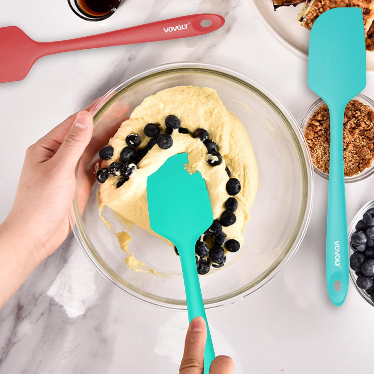 Silicone Spatula for Kitchen, 600°F Heat resistant Spatulas for Baking, Cooking, Scraping,and Mixing, Non Stick Kitchen Utensils, BPA Free, 11.2 IN, 3 Pack, Black