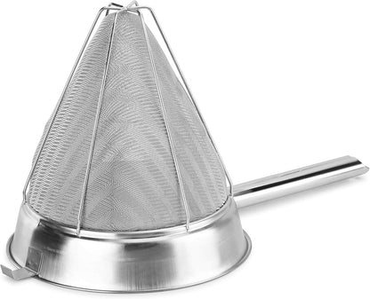 Chinois Mesh Strainer, Stainless Steel, Reinforced, Extra Fine Mesh, 10-Inch