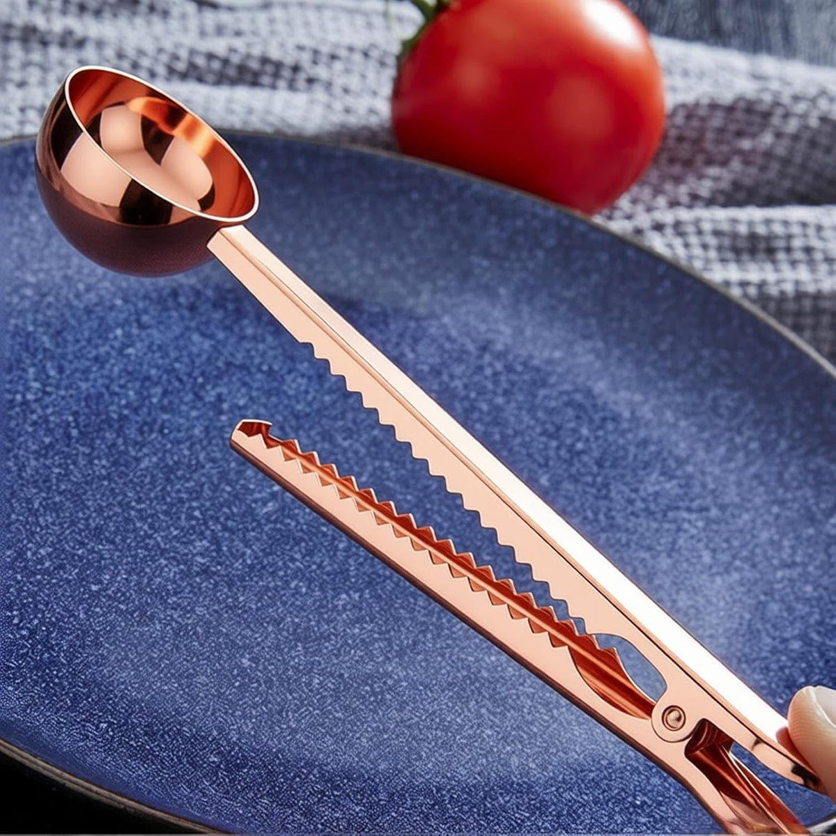 Coffee Scoop Spoon with Bag Clip, Silver, 1 Tbsp, 15ML