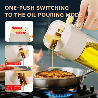 Oil Sprayer for Cooking, Upgraded Olive Sprayer Bottle, Air Fryer Accessories, Mister 7oz/200ml Vinegar Spritzer, Kitchen Gadgets for Salad, BBQ, Roasting (Glass-C (Upgraded))