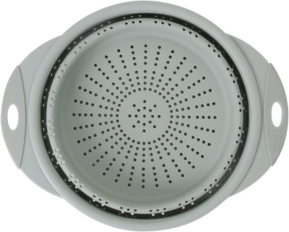 10" Collapsible Silicone Colander in Cream, Kitchen Strainer with Handles, 15.1 Cup Capacity | BPA-Free, Heat-Resistant, Space-Saving Kitchen Tool
