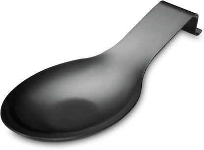 Matte Silver Spoon Rest, Stainless Steel Spoon Holder for Stove Top, kitchen utensils Holder for Ladles, Tongs, Spatula, Stove Spoon Holder, Pot Lid Holder, Dishwasher Safe (1PC-9.5 Inch)