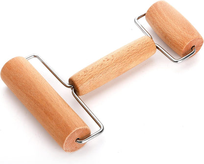 4 Pack Wood Pastry Pizza Roller, Non Stick Wooden Rolling Pin for Home, Professional Dough Roller Tool Set for Baking, Cooking, Multifunction Craft Clay Roller, Easy to Handle