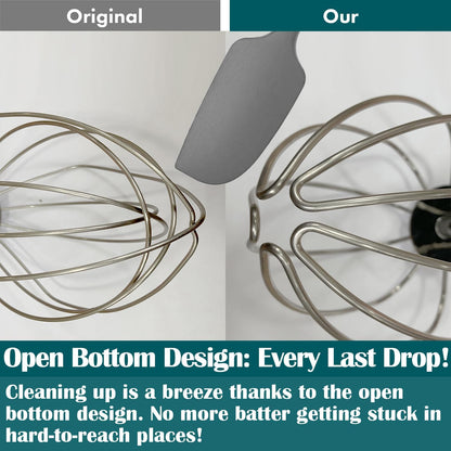 QAP Stainless Steel Wire Whip Fits KitchenAid 4.5 5 QT Tilt Head | Fits K45SS KSM150 KN15 KSM90, thicker heavy duty wires, for rapid aeration and whipping, dishwasher safe