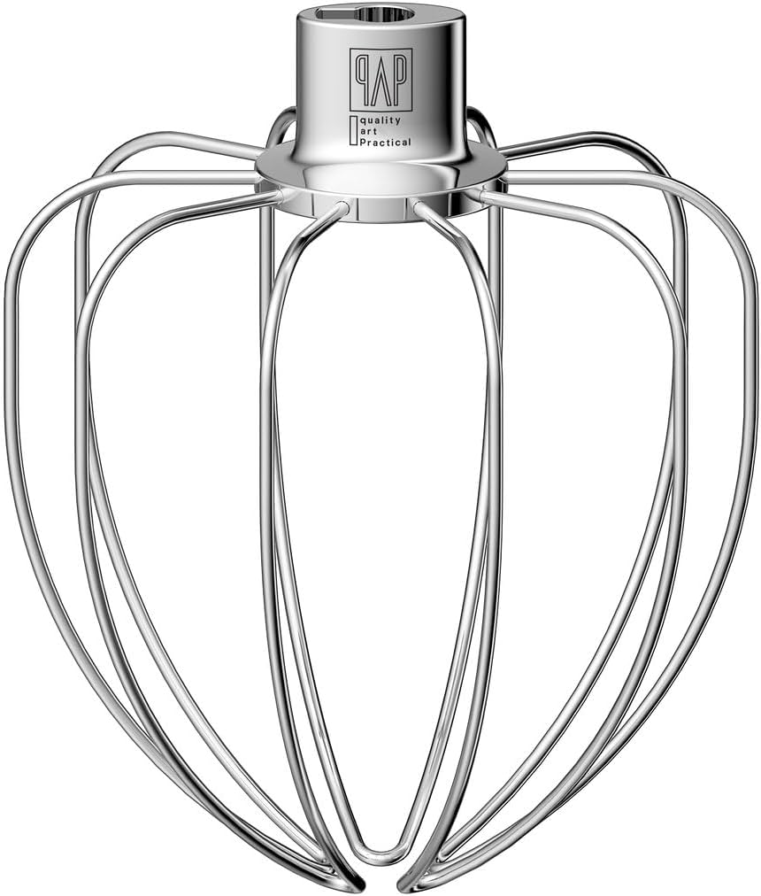 QAP Stainless Steel Wire Whip Fits KitchenAid 4.5 5 QT Tilt Head | Fits K45SS KSM150 KN15 KSM90, thicker heavy duty wires, for rapid aeration and whipping, dishwasher safe