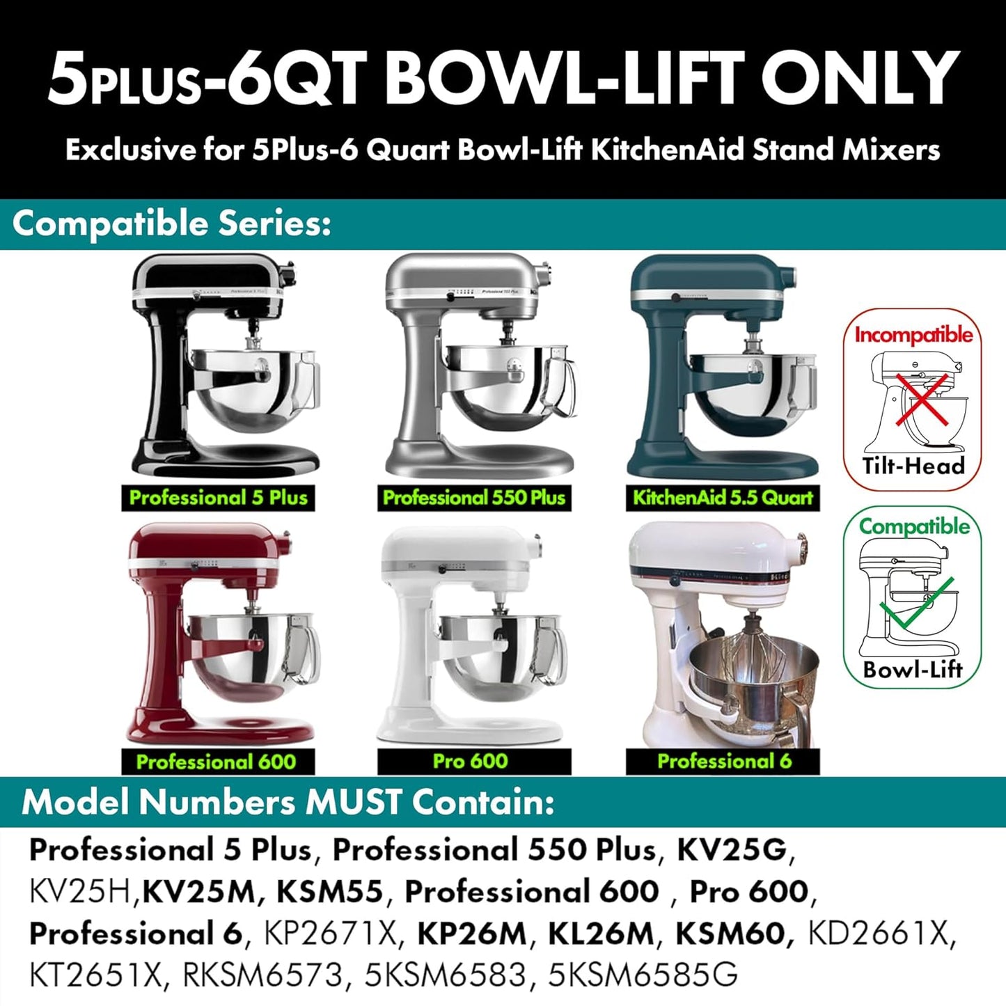 QAP Stainless Steel Wire Whip Fits KitchenAid 4.5 5 QT Tilt Head | Fits K45SS KSM150 KN15 KSM90, thicker heavy duty wires, for rapid aeration and whipping, dishwasher safe