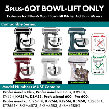 QAP Stainless Steel Wire Whip Fits KitchenAid 4.5 5 QT Tilt Head | Fits K45SS KSM150 KN15 KSM90, thicker heavy duty wires, for rapid aeration and whipping, dishwasher safe