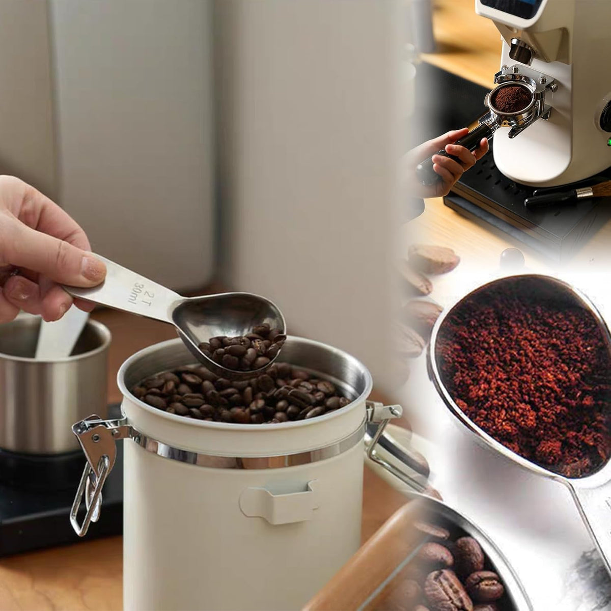 18/8 Stainless Steel Coffee Scoop, 2 Tbsp (30ml) Short Handle Spoon