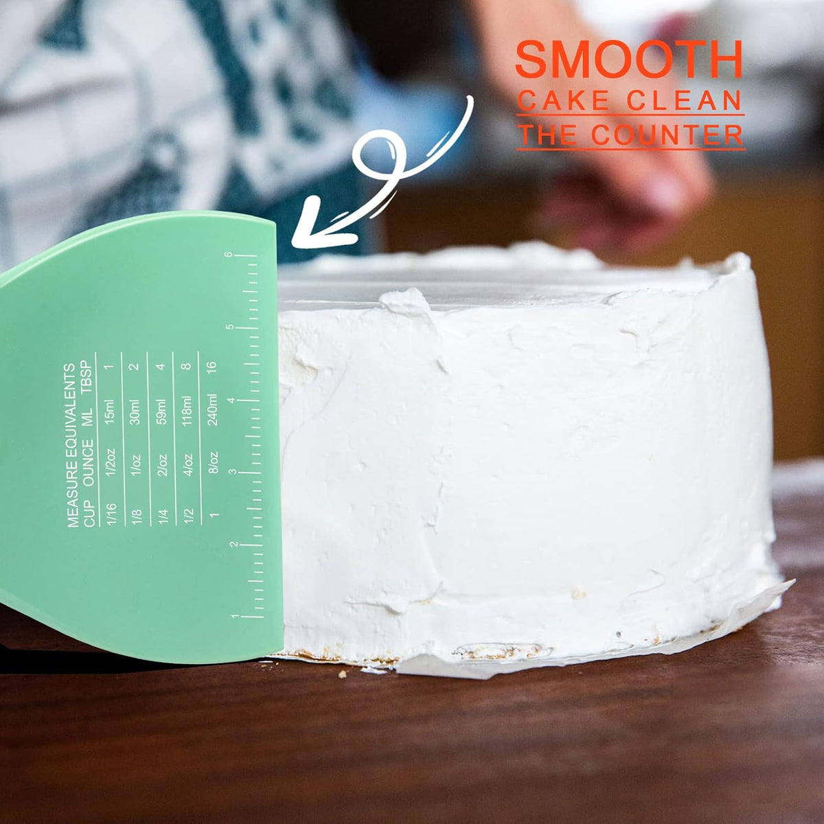 Teenitor 2 Pieces Dough Cutter, Bench Scraper Plastic, Sourdough Scraper, Dough Scraper with Measuring Scale, Multipurpose Food Scrapers for Dough, Cake, Bread, Icing Yellow and Green