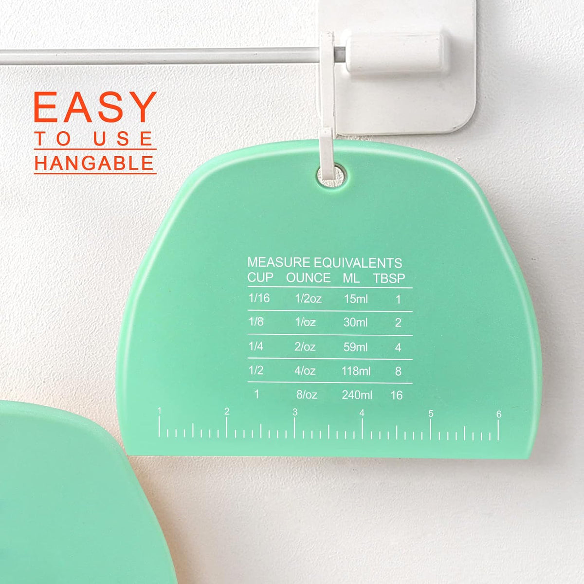 Teenitor 2 Pieces Dough Cutter, Bench Scraper Plastic, Sourdough Scraper, Dough Scraper with Measuring Scale, Multipurpose Food Scrapers for Dough, Cake, Bread, Icing Yellow and Green