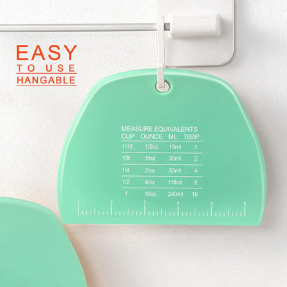 Teenitor 2 Pieces Dough Cutter, Bench Scraper Plastic, Sourdough Scraper, Dough Scraper with Measuring Scale, Multipurpose Food Scrapers for Dough, Cake, Bread, Icing Yellow and Green