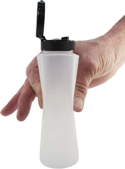 Easy Squeeze Plastic Condiment Bottles with Black Flip Top Cap 8 oz Empty Set 6