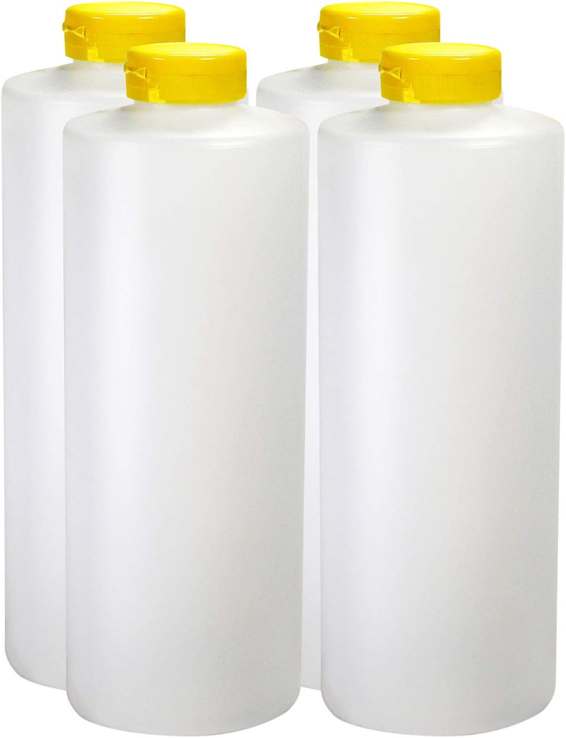 Easy Squeeze Plastic Condiment Bottles with Black Flip Top Cap 8 oz Empty Set 6