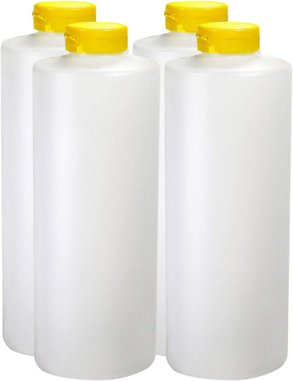 Easy Squeeze Plastic Condiment Bottles with Black Flip Top Cap 8 oz Empty Set 6