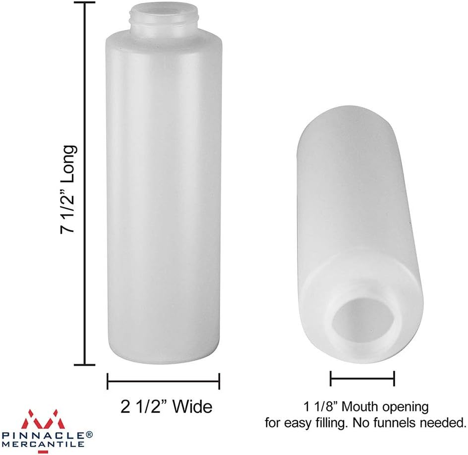 Easy Squeeze Plastic Condiment Bottles with Black Flip Top Cap 8 oz Empty Set 6