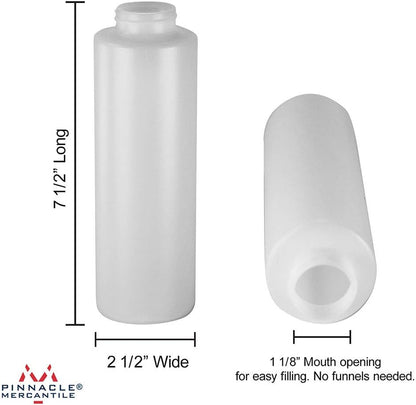 Easy Squeeze Plastic Condiment Bottles with Black Flip Top Cap 8 oz Empty Set 6