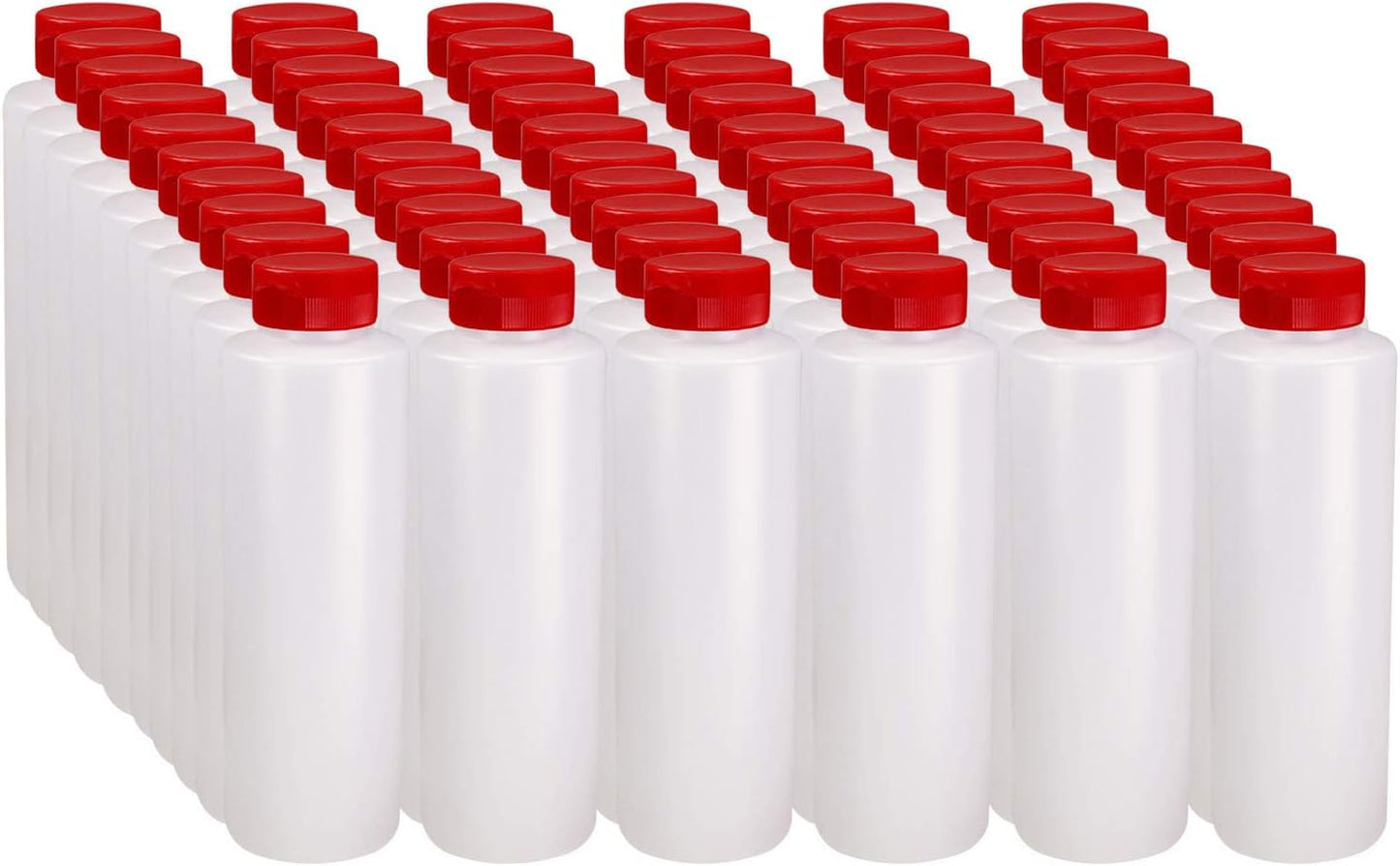 Easy Squeeze Plastic Condiment Bottles with Black Flip Top Cap 8 oz Empty Set 6