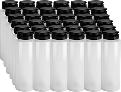 Easy Squeeze Plastic Condiment Bottles with Black Flip Top Cap 8 oz Empty Set 6