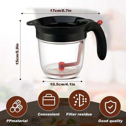 YUNWANG Fat Separator with Bottom Release, 4 Cup Capacity