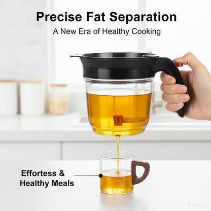 YUNWANG Fat Separator with Bottom Release, 4 Cup Capacity