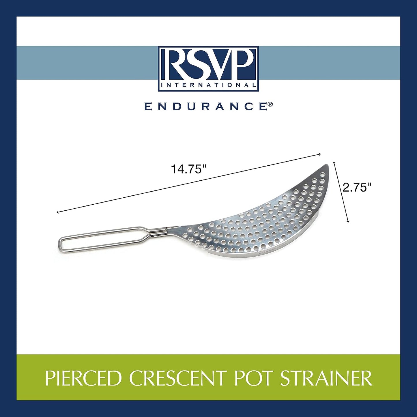 Endurance Kitchen Collection Colander Strainer, Berry, Pierced Stainless Steel