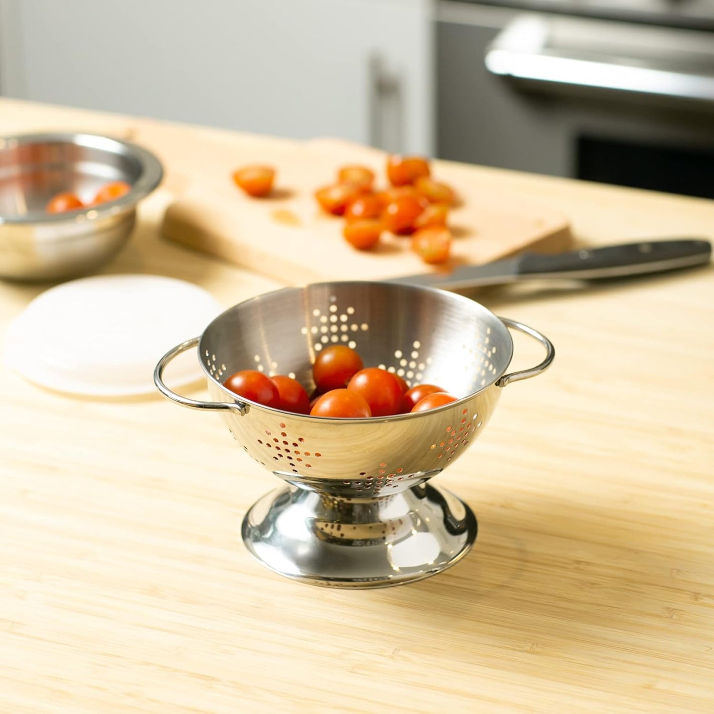 Endurance Kitchen Collection Colander Strainer, Berry, Pierced Stainless Steel