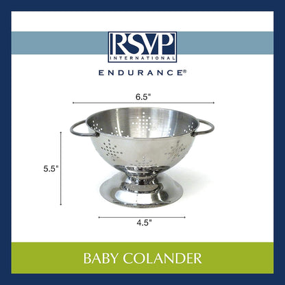 Endurance Kitchen Collection Colander Strainer, Berry, Pierced Stainless Steel