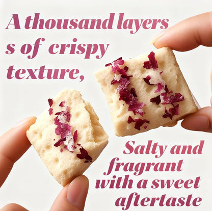 Rose Lotus Seed Flavor Zhuangyuan Pastry 258g,Low Sugar snacks | Traditional Chinese pastry,holiday treats,crispy flaky crust,naturally fragrant，Afternoon tea, gatherings, travel options