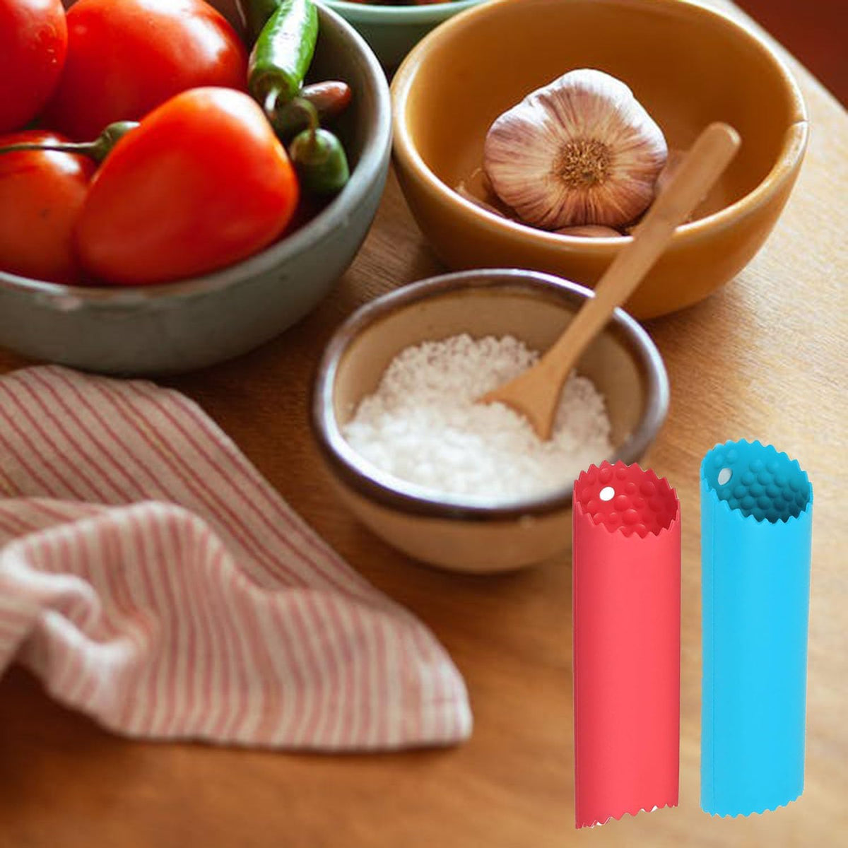 Garlic Peeler Set 10 PCs Silicone Garlic Roller Tube Garlic Peeled Tool | Easy Garlic Peeled Skin Remover Convenient Garlic Peeler Roller