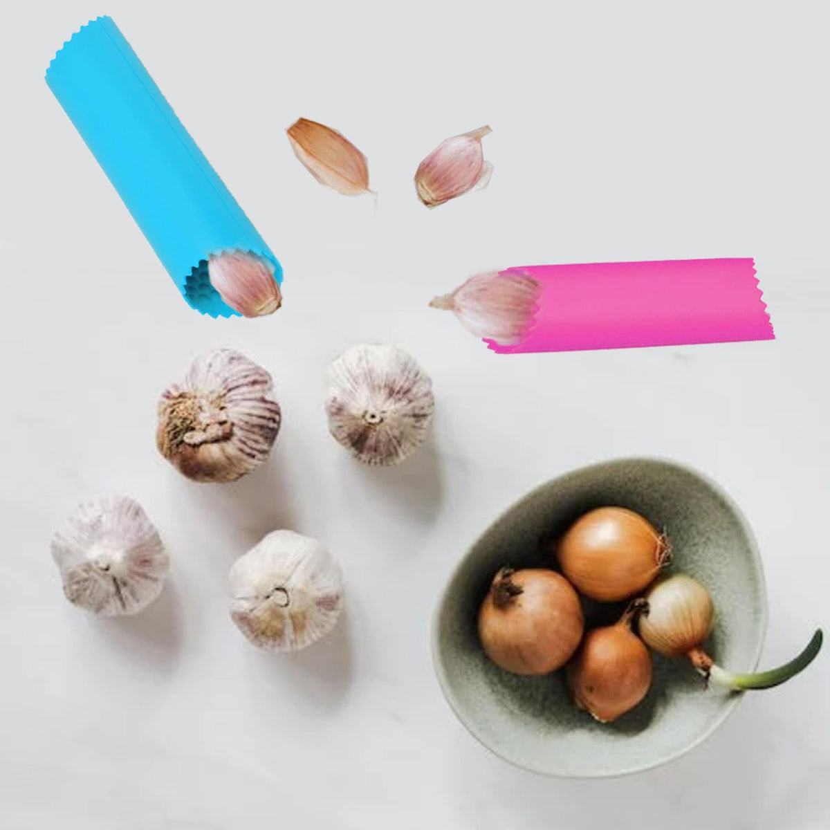 Garlic Peeler Set 10 PCs Silicone Garlic Roller Tube Garlic Peeled Tool | Easy Garlic Peeled Skin Remover Convenient Garlic Peeler Roller