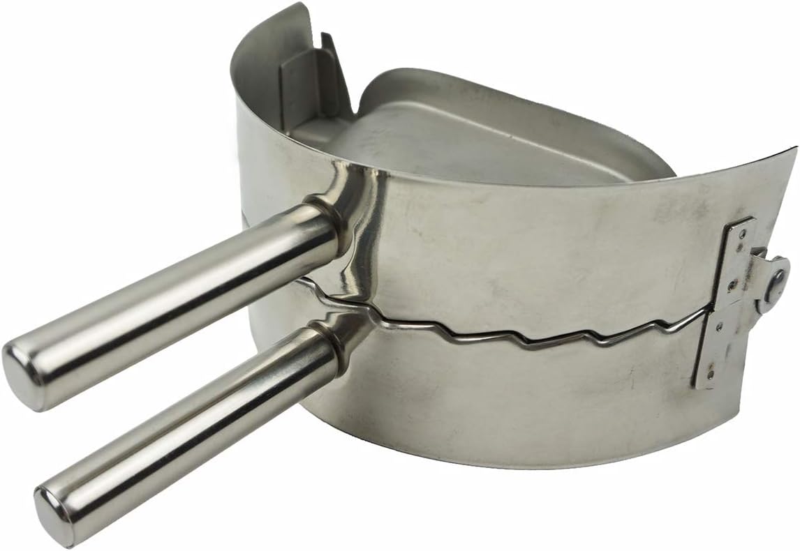 Stainless Steel Dumpling Maker, X-Large 5" Goya Empanada Press Mold, Ravioli Mould Crimper, Wraper Dough Cutter - for Pie Ravioli Chinese Dumpling Pastry, with long handle (XL 5" Dia)