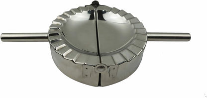 Stainless Steel Dumpling Maker, X-Large 5" Goya Empanada Press Mold, Ravioli Mould Crimper, Wraper Dough Cutter - for Pie Ravioli Chinese Dumpling Pastry, with long handle (XL 5" Dia)