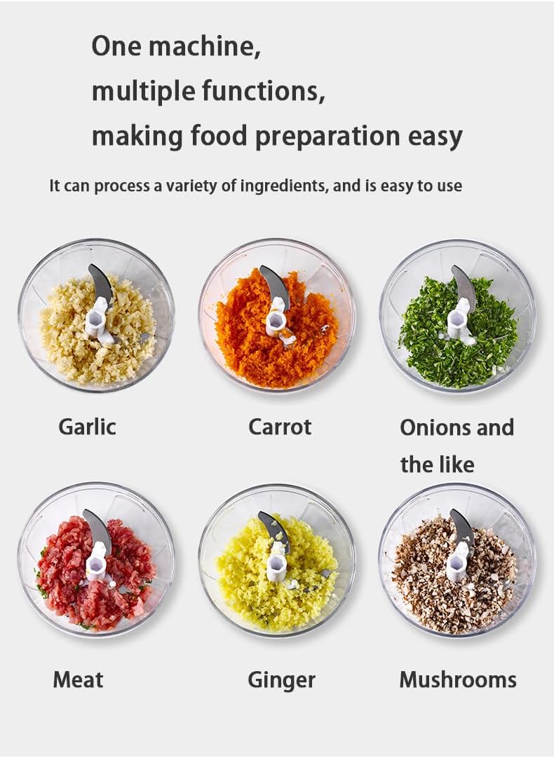 Manual Vegetable Choppers Food Processor, Portable Hand Pull String Garlic Mincer Onion Chopper, Large Capacity for Nuts, Veggies, Ginger, Herbs, etc., 900ml, Food Chopper Kitchen Cooking Tool