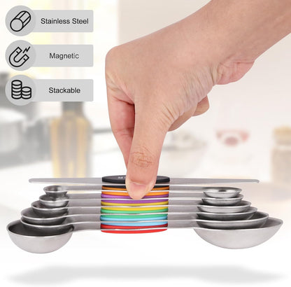 Magnetic Measuring Spoons Set, 7-Piece Stainless Steel