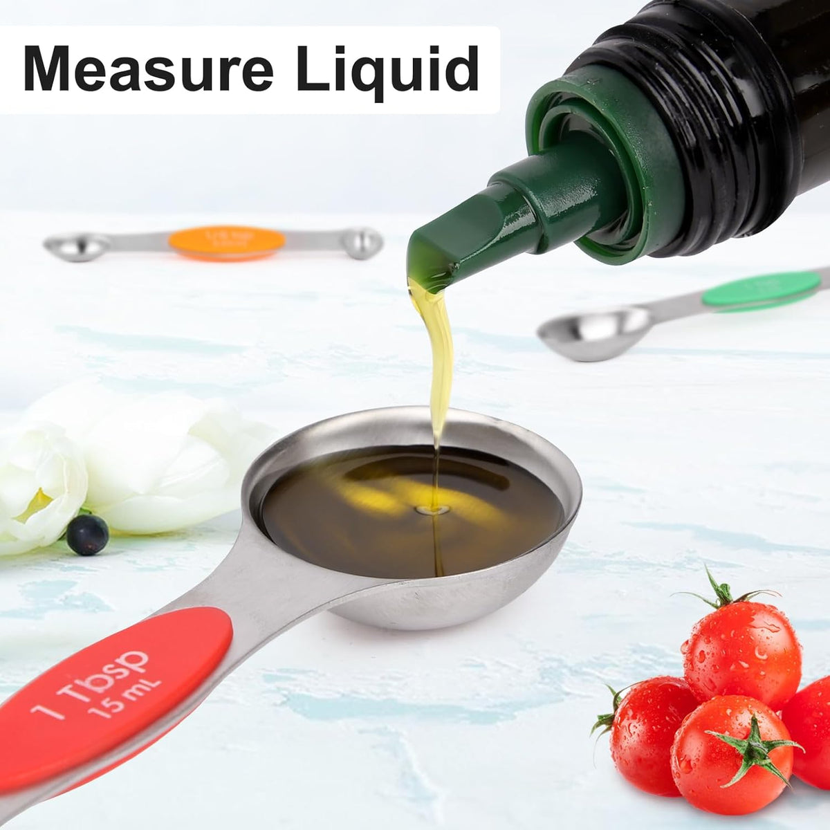 Magnetic Measuring Spoons Set, 7-Piece Stainless Steel
