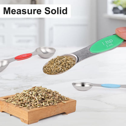 Magnetic Measuring Spoons Set, 7-Piece Stainless Steel