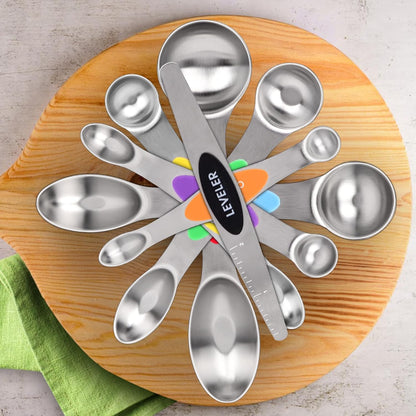 Magnetic Measuring Spoons Set, 7-Piece Stainless Steel