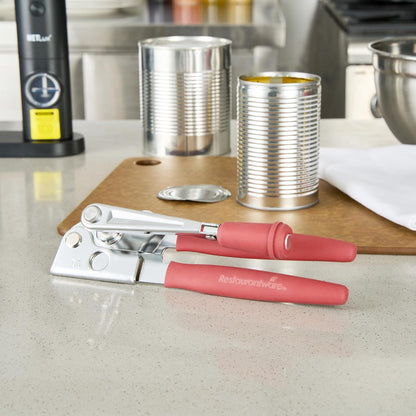 Red Carbon Steel Handheld Crank Can Opener