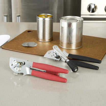 Red Carbon Steel Handheld Crank Can Opener