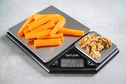 KitchenCraft Digital Kitchen Scale Dual Platform, Pro Professional Standard, Precision Accuracy and Tare Function, Brushed Stainless Steel, 5kg Capacity Black/Silver