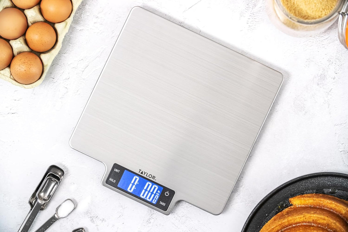 KitchenCraft Digital Kitchen Scale Dual Platform, Pro Professional Standard, Precision Accuracy and Tare Function, Brushed Stainless Steel, 5kg Capacity Black/Silver