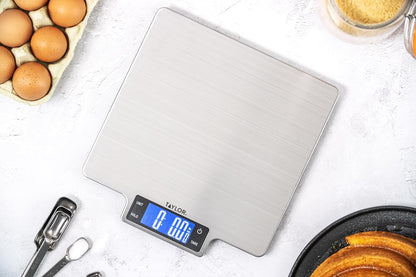 KitchenCraft Digital Kitchen Scale Dual Platform, Pro Professional Standard, Precision Accuracy and Tare Function, Brushed Stainless Steel, 5kg Capacity Black/Silver