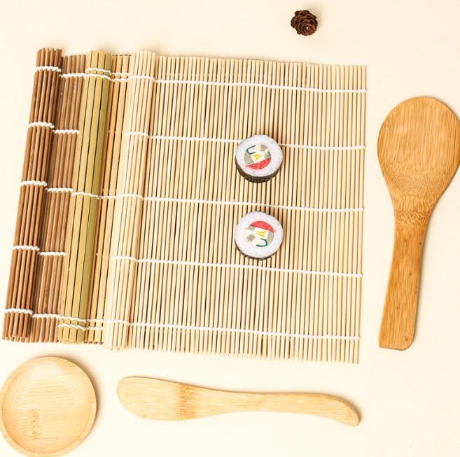 Sushi Making Kit 18 in 1 Sushi Bazooka Roller Set for Beginners with Mats, Sushi Knife, Chopsticks, Spreader, Avocado Slicer, Paddle, Cotton Bag Easy Machine Maker Homemade Kitchen Utensil 9 Tools